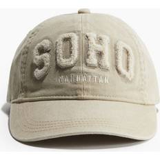 H&M Men Headgear H&M Embroidered-motif Twill Cap - Beige