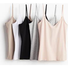 H&M Tank Tops H&M Camisole Tops 5-pack - Gray