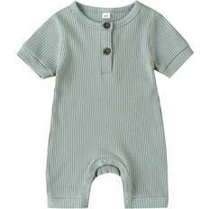 Children's Clothing Cecobora Infant Newborn Cotton Linen Romper - Blue