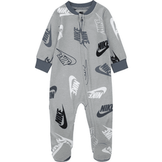 Children's Clothing Baby Nike Logo Zip Footed Coverall - Lt Grey