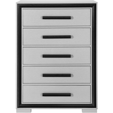 Global Furniture USA Amelia Grey/Black 5-Drawer Chest of Drawer