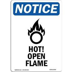 Office Supplies SignMission OSHA Notice Sign OS-NS-A-1218-V 12 x 18 in - Hot Open Flame