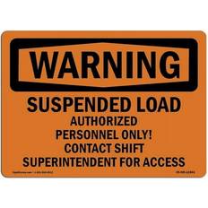 Office Supplies SignMission OSHA Warning Sign 12 x 18 in - Suspended Load Authorized