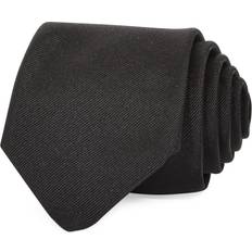 Solid Colours Ties BOSS Solid Ribbed Silk Classic Tie - Black