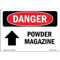 Office Supplies SignMission OSHA Danger Sign 12 x 18 in - Powder Magazine Up Arrow