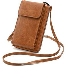 Bags Yuanbang Co.ltd, Small Crossbody Phone Bag for Women PU Leather Cross Body Cell Phone Purse Wallet Card Holder Mini Shoulder Bags Ladies Handbags with Long Strap(Brown)