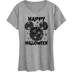 Tops Disney Mickey Mouse Women's Halloween Spider Web Graphic Tee