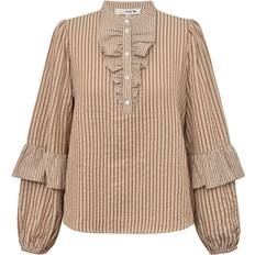 A View Karin Blouse - Brown/White