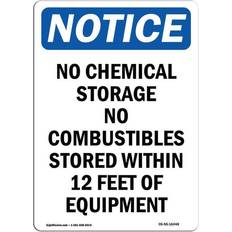 Office Supplies SignMission Osha Aluminum Notice Sign No Chemical Storage No Combustibles 12x18"