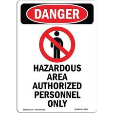 Office Supplies SignMission OSHA Danger Sign 12 x 18 in - Hazardous Area