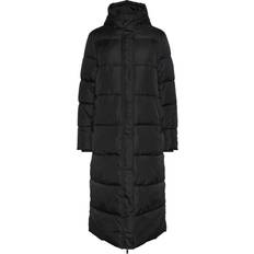 Pieces Nainen Vaatteet Pieces Pcmaddie Long Puffer Jacket - Musta