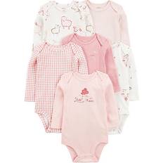 Carter's Baby Girls Crew Neck Long Sleeve Bodysuit 6-pc - Pink