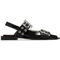 Ganni Buckle Ballet Pumps Women - Black