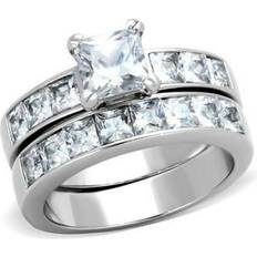 Precious Stone UnbeatableSale Local, Women High Polished Stainless Steel Ring with AAA Grade CZ in Clear