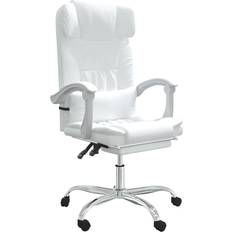 Massage stol vidaXL Massage Function White Kontorsstol 122cm