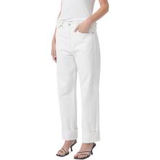 Blanc Jeans Agolde Fran Low Slung Easy Straight - White