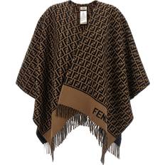 Homme - Marron Manteaux Fendi Ff Wool Cashmere Poncho - Brown