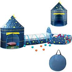 Play Tent CestMall Play Tents for Girls Boys, 3 in 1 Kids Play Tent with House Tent Ball Pool Tunnel, Children's Pop Up Tent House Palace Tent Game Tent with Carry Bag