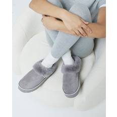 Slippers River Island Womens Grey Faux Fur Platform Slippers