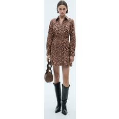 Leopard Klänningar Mango Leopard-print shirt dress brown Woman Brown