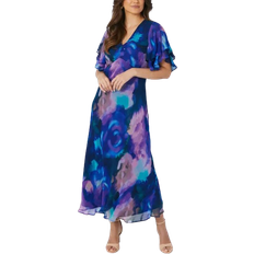 Wallis Floral Embellished Bias Midaxi Dress - Turquoise