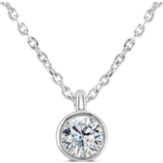 White Gold - Women Necklaces C W Sellors 18ct White Gold Diamond Solitaire Necklace