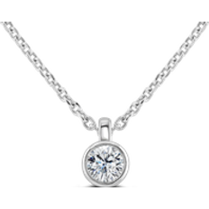 White Gold - Women Necklaces C W Sellors 18ct White Gold Diamond Solitaire Necklace