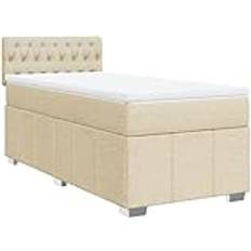 Beige Conjuntos de Cama vidaXL Boxspringbett mit Matratze Creme 80x200 cm Betten-Sets