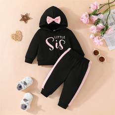 Other Sets Hbdhejl Saverong, Outfit Set For Girls Boys Toddler Big Sister Little Sister Matching Outfit Baby Letter Graphic Long Sleeve Hoodies Sweatshirt Tops Pants Set Black 3-6 Months