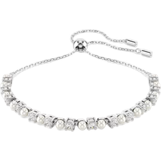 Swarovski Bracelet Matrix, Perle de cristal, Taille ronde, Blanc, Métal rhodié