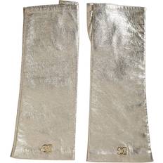 Silver - Women Gloves & Mittens Dolce & Gabbana Silver Laminated Logo Finger Less Gloves