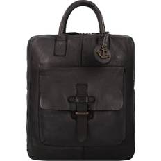 Leather - Unisex Backpacks Harbour 2nd Devon Backpack Leather 42 cm Laptop compartment black