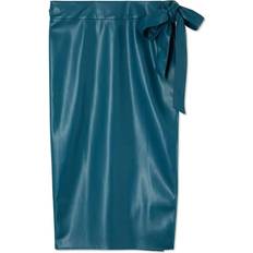 Leather Imitation Skirts Never Fully Dressed Vegan Leather Jaspre Skirt - Teal