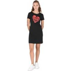 Love Moschino Heart Print Mini Klänning Bomull - Svart