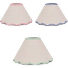 Linen Shades ValueLights Large Natural Linen Tapered - Pastel Trim Shade