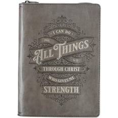 Gris Bloc-notes Christian Art Gifts Classic Faux Leather Journal 4:13 Gray Notebook