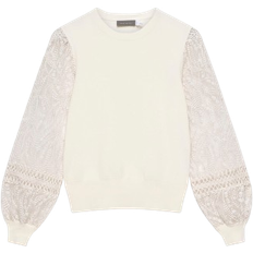 Mint Velvet Embroidered Sleeve Jumper - Ivory