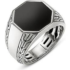 John Hardy Men's Sterling Silver Onyx Signet Ring Black/Silver