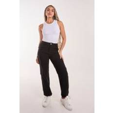 Clothing Pocket Detail Wide Leg Cargo Pants Black