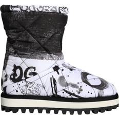 White Boots on sale Dolce & Gabbana Logo Print Mid Calf Boots