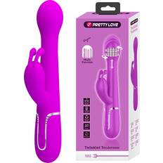 Sexleksaker Pretty Love Dejon Twinkled Tenderness 3in1 Thrusting & Rotating Rabbit Vibrator Pink rosa