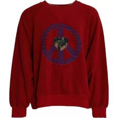 Dolce & Gabbana Red Sweaters Dolce & Gabbana Sweatshirts, male, Red, Logo Cotton Crew Neck Sweater