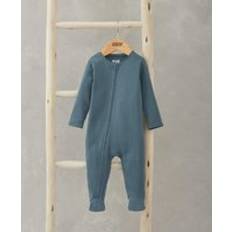 Mamas & Papas Organic Cotton Ribbed Sleepsuit Petrol Blue BLUE Newborn