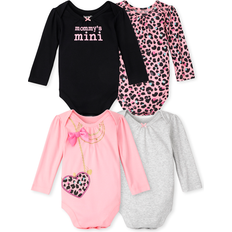 The Children's Place Leopard Bodysuits Children's Clothing The Children's Place Baby Girls Leopard Bodysuit 4-Pack 18-24 Rose Pottery Cotton