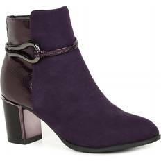 Dame - Lilla Ankelstøvler Lotus Purple Heeled Ankle Boots - EU 36