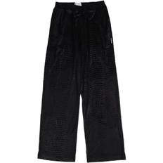 Loose Pants Black Velvet Croc Musta