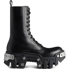 Balenciaga Men Boots Balenciaga Men's Bulldozer Lace-Up Boots Black