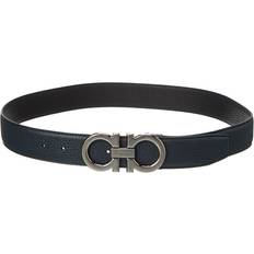 Ferragamo Gancini Reversible & Adjustable Leather Belt Black (115)