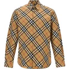 Burberry Herre Skjorter Burberry Bomuld Plaid Skjorte Beige Noos