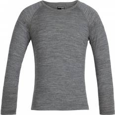 Girls Base Layer Icebreaker Kids' Merino Oasis Long Sleeve Crewe Thermal Top 06 Grey Gritstone Heather 100% Merino Wool